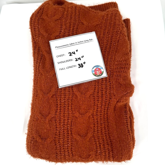 Knox Rose Rust Cable Knit Open Front Long Cardigan Sweater Women’s Medium Cozy - Picture 9 of 9